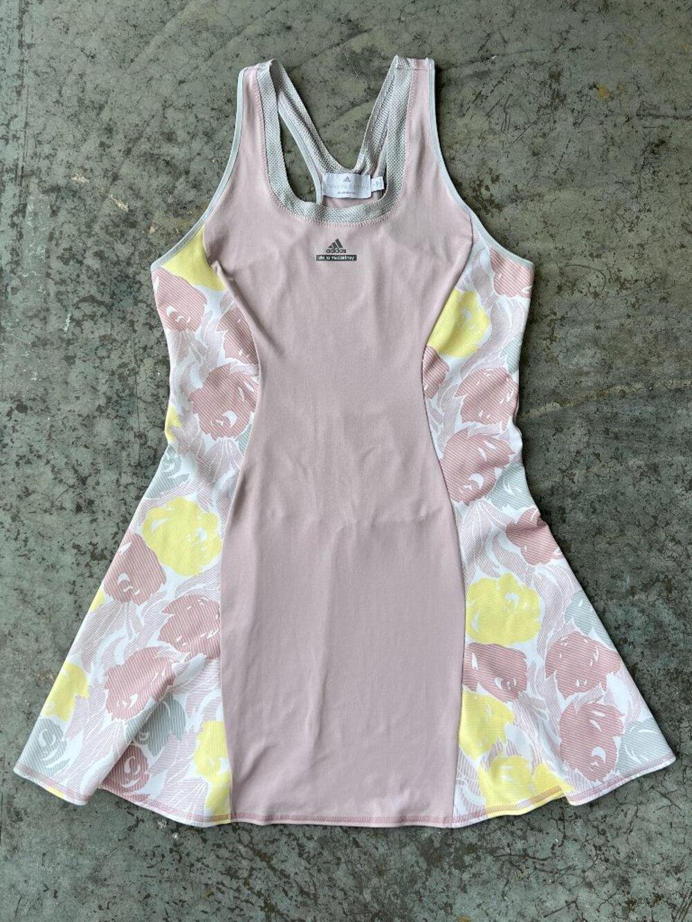 Adidas x Stella McCartney Barricade Tennis Dress Mauve Pink Yellow Floral Size L